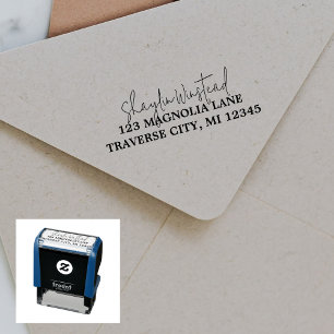 Full Name Fancy Return Address Self-inking Stamp