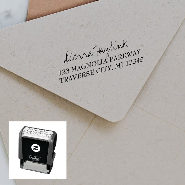 Full Name Fancy Return Address Self-inking Stamp (Creator Uploaded)
