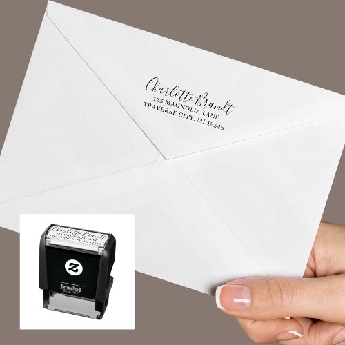 Full Name Fancy Return Address Self_inking Stamp