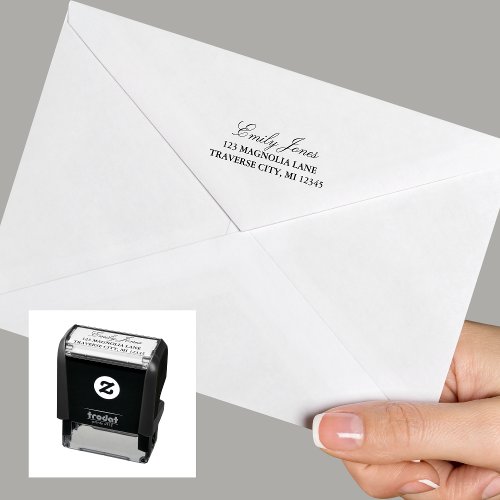 Full Name Fancy Return Address Self_inking Stamp