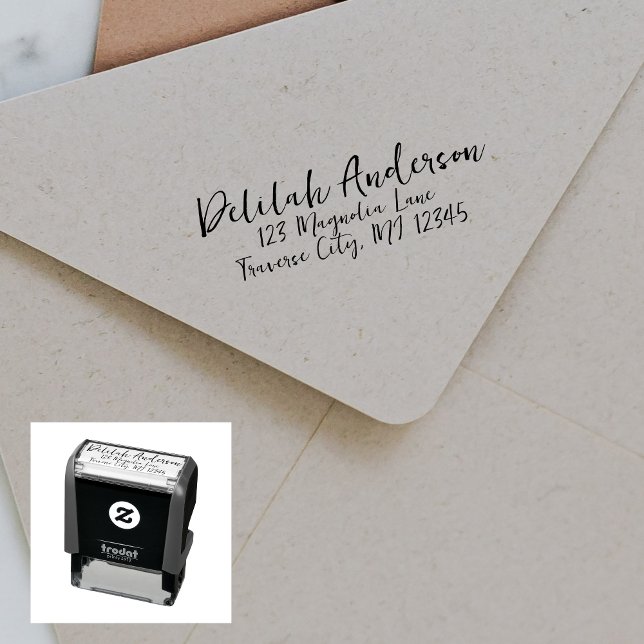 Full Name Fancy Return Address Self-inking Stamp (Creator Uploaded)