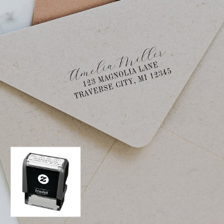 Full Name Fancy Return Address Self-inking Stamp