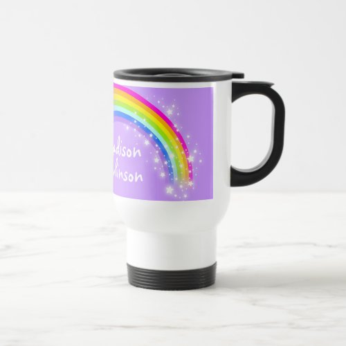 Full name rainbow violet travel  kids club mug