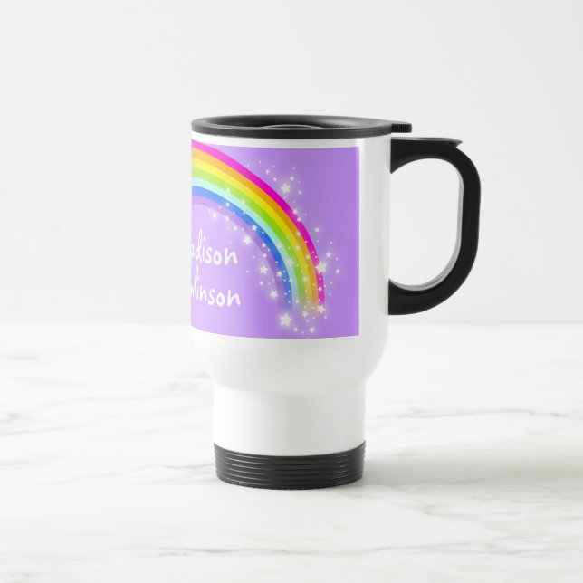 Full name rainbow violet travel / kids club mug (Right)