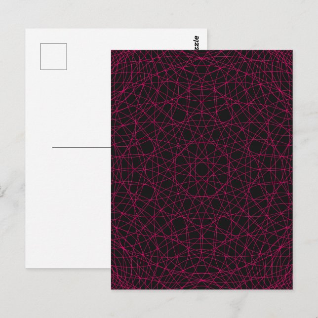 Full Neon Grid Postcard (Black) – Customizable (Front/Back)