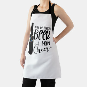 Full of Christmas Beer and Cheer Funny Drinking Apron