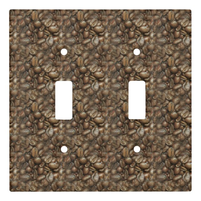 Full of Coffee Beans Double Switch Plate (Front)