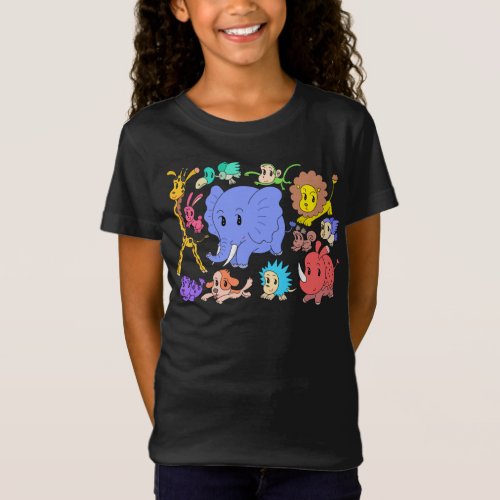 Full of energy! Twelve cheerful animals. T-Shirt