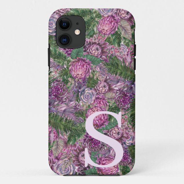 Full of Flower Personalized with Monogram Case-Mate iPhone Case (Back)