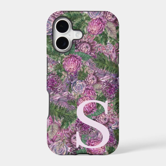 Full of Flower Personalized with Monogram Iphone Case (Back)