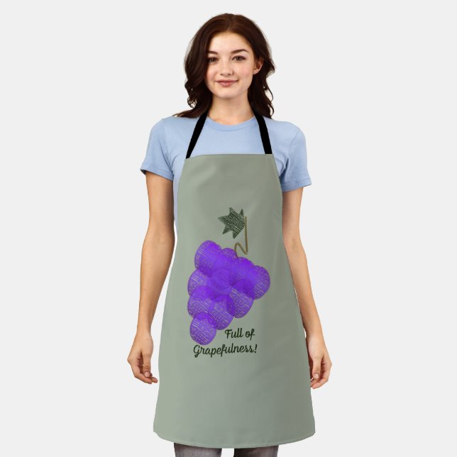Full of Grapefulness Grapes Apron (Worn)