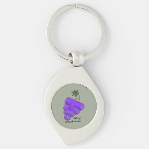 Full of Grapefulness Grapes Keychain