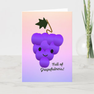 Full of Grapefulness Grapes Letterpress Thank You Card