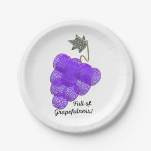 Full of Grapefulness Grapes Paper Plates