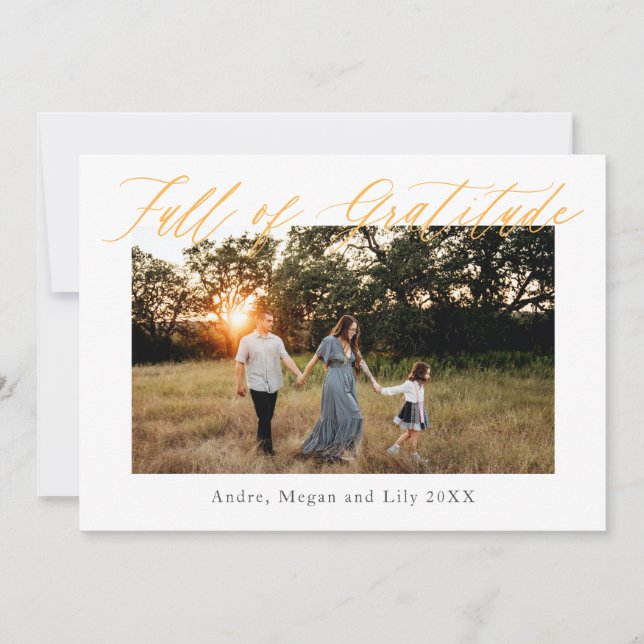 Full of Gratitude Thanksgiving Holday Invitation (Front)