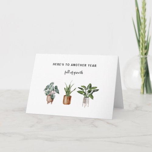 Full of Growth Plant Lover modern Happy Birthday Card