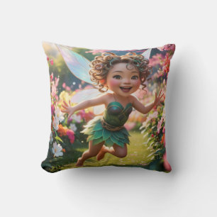 Full of Happiness Fairy  Throw Pillow