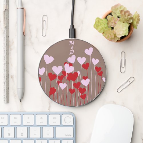 Full of Hearts and Initials  Wireless Charger