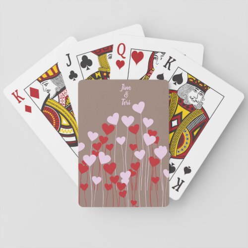 Full of Hearts with Names Playing Cards