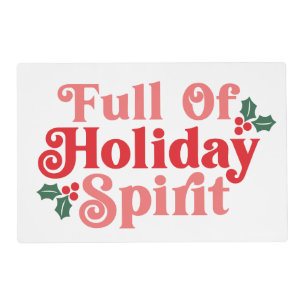 Full of Holiday Spirit - Festive Typography Placemat