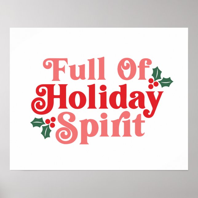 Full of Holiday Spirit - Festive Typography Poster (Front)
