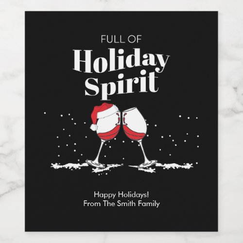 Full of Holiday Spirit Personalized Wine Labels