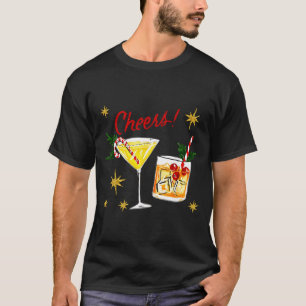 Full Of Holiday Srit Cheers Martini Christmas Drin T-Shirt