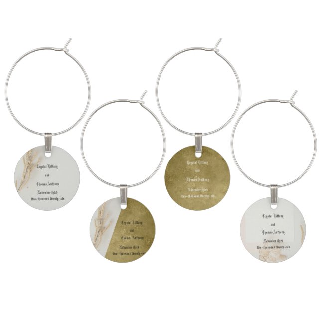 Full of Life Wedding Wine Charm Favor (Staggered)