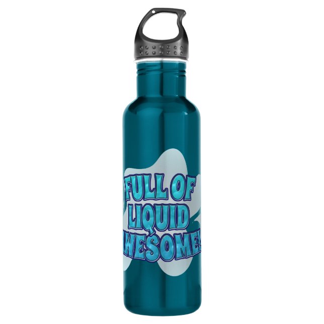 Full of Liquid Awesome Stainless Steel Water Bottle (Front)