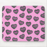 Full of Love Hearts Pattern black pink Mouse Pad