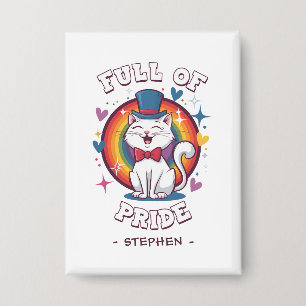 Full of Pride LGBTQ Cat Pride Button
