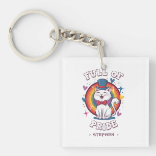 Full of Pride LGBTQ Cat Pride Keychain