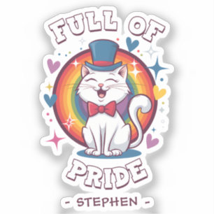 Full of Pride LGBTQ Cat Pride Sticker