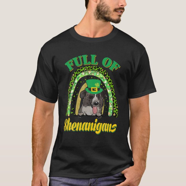 Full Of Shenanigans Aidi Mountain Dog Lover St Pat T-Shirt (Front)