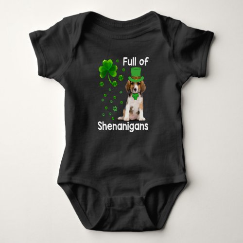 Full of Shenanigans Dog St Patricks Day Baby Bodysuit