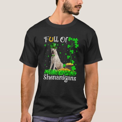 Full Of Shenanigans Irish Wolfhound Dog St Patrick T_Shirt