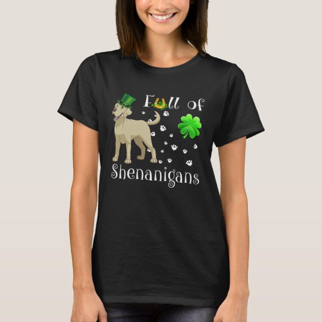 Full Of Shenanigans labrador Dog Irish T-Shirt (Front)