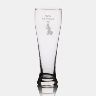 FULL OF SHENANIGANS, ST. PATRICKS DAY  PILSNER GLASS