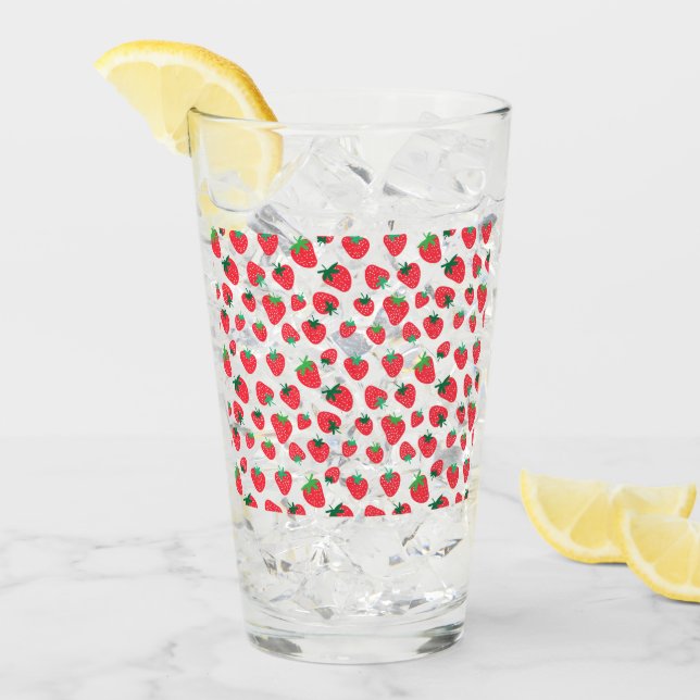Full of Strawberries Glass (Front Ice)