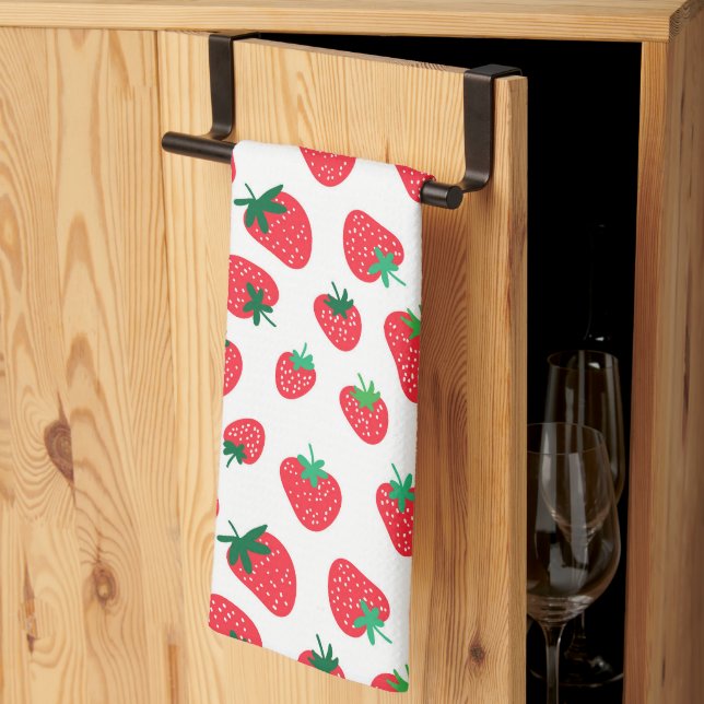 Full of Strawberries Kitchen Towel (Thirds Fold)