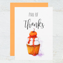 Full of thanks Thanksgiving Day Flat Holiday Card