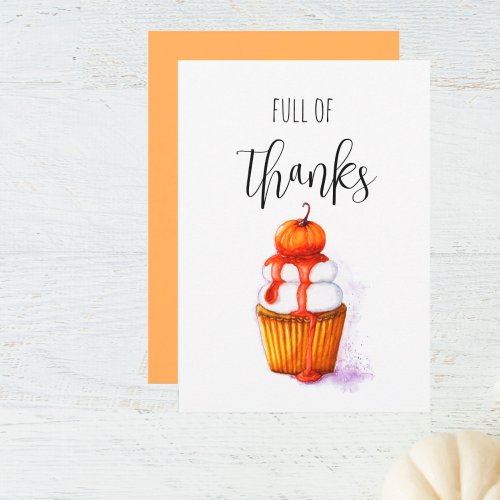 Full of thanks Thanksgiving Day Flat Holiday Card