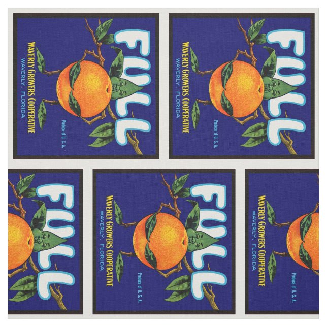 Full - Orange Crate Label Fabric (Swatch)