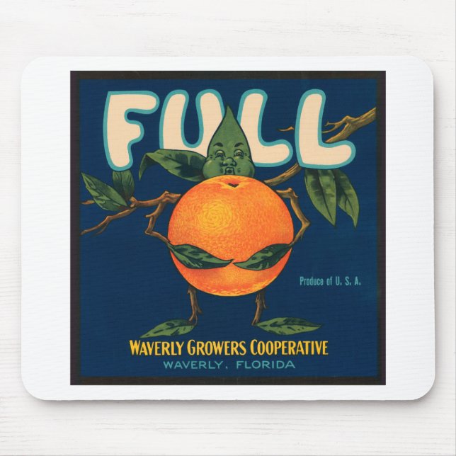 Full - Orange Crate Label Mouse Pad (Front)