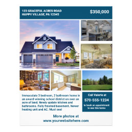 Full Page 2 Sided House For Sale Flyer with Photos
