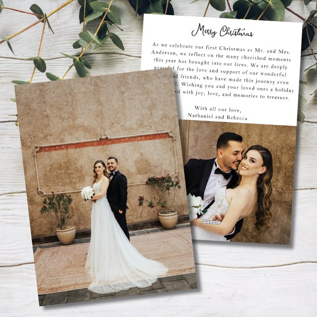 Full Page Two Photo Newlywed Merry Christmas Card (Creator Uploaded)