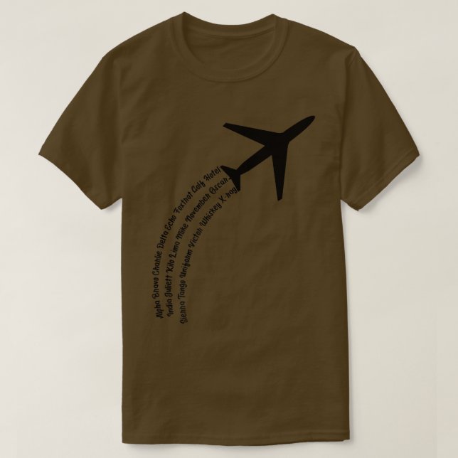 Full Phonetic AlphabetCute Plane Letters Tee Premi (Design Front)