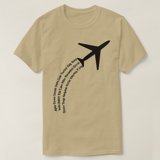 Full Phonetic AlphabetCute Plane Letters Tee Premi (Design Front)