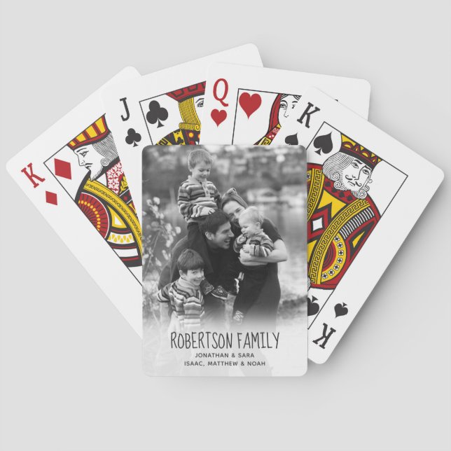 Full Photo and Black Overlay Text | Family Poker Cards (Back)