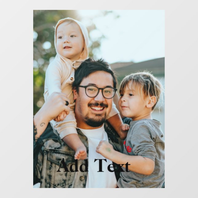 Full Photo and Text Personalized Window Cling (Sheet)